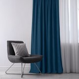  Curtain MILANA color indigo style classic golden gold metal eyelets chenille 140x245 HOMEDE | shoptok.hr