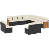  13-dijelni set vrtnih sofa s jastucima poliratan crni | shoptok.hr