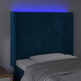  LED uzglavlje tamnoplavo 103x16x118/128 cm baršunasto | shoptok.hr