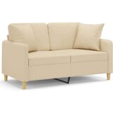  Dvosjed s ukrasnim jastucima krem 120 cm od tkanine | shoptok.hr