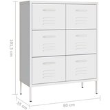 vidaXL Ladičar bijeli 80 x 35 x 101,5 cm čelični | shoptok.hr