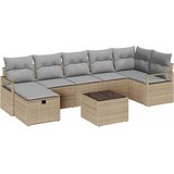  Set sofe 8 kom. Bež i svijetlo siva poliratan 287 x 122 x 85 cm | Shoptok.si