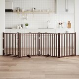  Vrata za pse s vratima sklopiva 4 panela smeđi hrast 320 cm | shoptok.hr