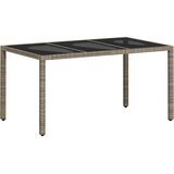  Vrtni stol sa staklenom pločom sivi 150x90x75 cm od poliratana | shoptok.hr