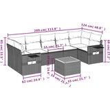 vidaXL 8-dijelni set vrtnih sofa od poliratana s jastucima crni | shoptok.hr