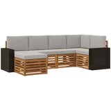  Set vanjskih sofa 6 kom. Prirodna i svjetlosiva Poliester 255 x 136,5 x 73 cm | shoptok.hr