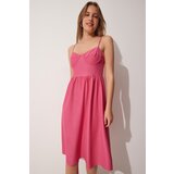  Women's Dark Pink Strapless Summer Knitted Dress | Shoptok.si