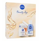 Nivea Beauty Age darilni set dnevna krema za obraz Anti-Wrinkle + Contouring SPF30 50 ml + odstranjevalec ličil za oči Cornflower 125 ml za ženske | Shoptok.si