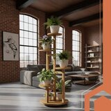 Ruhhy drveni stalak za cvijeće – 6 razina za 7 tegli, mobilni stalak s kotačima (86 cm) | Shoptok.si