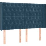  LED uzglavlje tamnoplavo 163x16x118/128 cm baršunasto | shoptok.hr