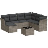  8-dijelni set vrtnih sofa od poliratana s jastucima sivi | shoptok.hr