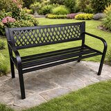  Vrtna klupa za park, terasa, metalna, 2 sjedala, crna, 120 cm | shoptok.hr