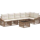  Vrtna sedežna garnitura 7 pcs Bež poli ratan, (5000271057) | Shoptok.si