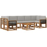 vidaXL Zunanja garnitura za sedenje 6 pcs Naravna in svetlo siva, (5000281404) | Shoptok.si
