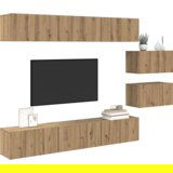  Set TV komoda Zidne s pohranom s vratima 8 pcs hrast artisan 60 x 30 x 30.5 cm | shoptok.hr