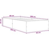  Okvir kreveta za pod Dimljeni hrast 80 x 200 cm | shoptok.hr
