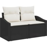 vidaXL 9-dijelni vrtni sofa set s jastučićima crni poli ratan akacija | shoptok.hr
