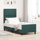 vidaXL Postelja Temno Zelena 80x200 cm Žamet, (22049085) | Shoptok.si