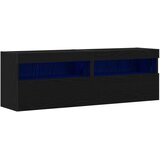 vidaXL zidne jedinice s LED svjetlima 2 kom crni hrast 60x30x40 cm | shoptok.hr