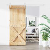  Klizna vrata 85 x 210 cm Čvrsta borovina (neobrađena) | shoptok.hr