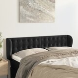  Uzglavlje s ušima crno 147x23x78/88 cm baršunasto | shoptok.hr