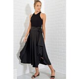 Trend Alaçatı Stili Women's Black Asymmetrical Cut Skirt Cene