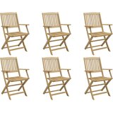  Sklopive vrtne stolice 6 kom 54x61x88 cm od drva bagrema | shoptok.hr
