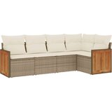 vidaXL 5-dijelni vrtni set sofa s jastucima bež od poliratana | shoptok.hr