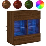 Maison Chic Stenska TV omarica - TV stojalo - Televizijska omarica z LED lučkami rjavi hrast 58,5x30x60,5 cm, (21699751) Cene