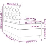 Box spring krevet s madracem tamnoplavi 80 x 200 cm baršunasti | shoptok.hr