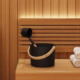  Set pribora za saunu 2 pcs Crna Aluminij i čvrsto drvo bora | shoptok.hr