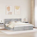  Krevetna konstrukcija s uzglavljem Siva Sonoma 200 x 200 cm | Eponuda.com