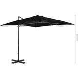  Vrtni senčnik z aluminijastim drogom črn 250x250 cm | Shoptok.si