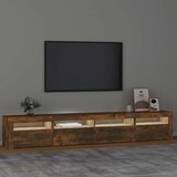 TV ormarić s LED svjetlima boja dimljenog hrasta 240x35x40 cm | shoptok.hr