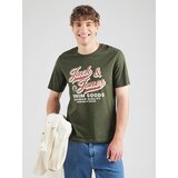 Jack & Jones Majica oliva / temno oranžna / bela | Shoptok.si