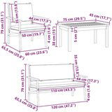 vidaXL Sofa set Set 4 Naravno Trden akacijev les | Shoptok.si