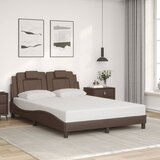 Maison Chic Posteljni okvir - Dvoposteljna postelja - Zakonska postelja z vzglavjem rjav 140x200 cm umetno usnje-J16254, (21767634) | Shoptok.si