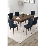 Hanah home trpezarijski set Due, sto na razvlačenje i 6 stolica, ploča u dekoru drveta Baroque, antracit tkanina Babyface | Eponuda.com