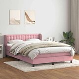  Box Spring krevet s madracem ružičasti 140x220 cm baršun | shoptok.hr