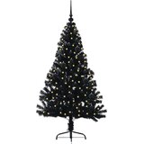  Umjetno predsvijetljeno božićno drvce Crna 150 cm PVC | shoptok.hr