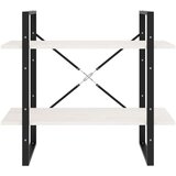 vidaXL Ormarić za knjige s 2 razine bijeli 80 x 30 x 70 cm od borovine | shoptok.hr