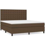  Box spring postelja z vzmetnico temno rjava 160x200 cm blago, (20884314) | Shoptok.si