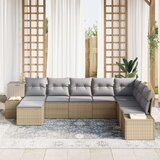vidaXL 8-dijelni vrtni kauč set s jastučićima bež poli ratan | shoptok.hr