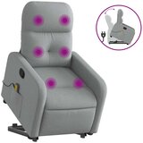  Masažni naslonjač na podizanje od tkanine svjetlosivi | shoptok.hr