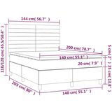  Box spring s madracem LED svjetlosivi 140x200 cm tkanina | shoptok.hr