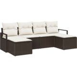  Set od 6 delova vrtnih sofa s jastučićima smeđa poli ratan | shoptok.hr