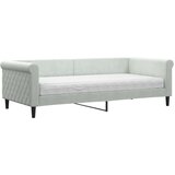 Dnevni krevet s madracem svjetlosivi 90 x 200 cm baršunasti | shoptok.hr