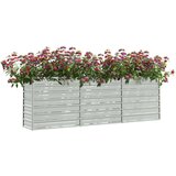 vidaXL Visoka greda 240x40x77 cm pocinkano jeklo srebrna | Shoptok.si
