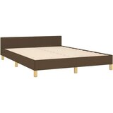  Posteljni okvir z vzglavjem temno rjav 140x200 cm blago, (20904094) | Shoptok.si