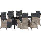 Vrtni set za objed s jastukom 7 pcs Svjetlosiva poliratan | shoptok.hr